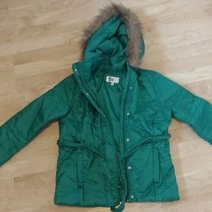 Juniors large jacket, emerald green. NWOT